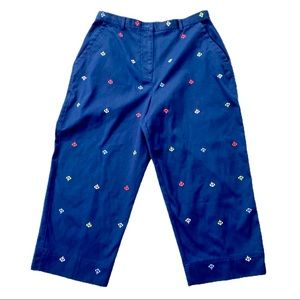 Breckenridge Embroidered Anchors Capris Size 12